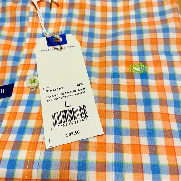 Southern Tide Market Sq Gingham Sportshirt - Picture 6 of 7